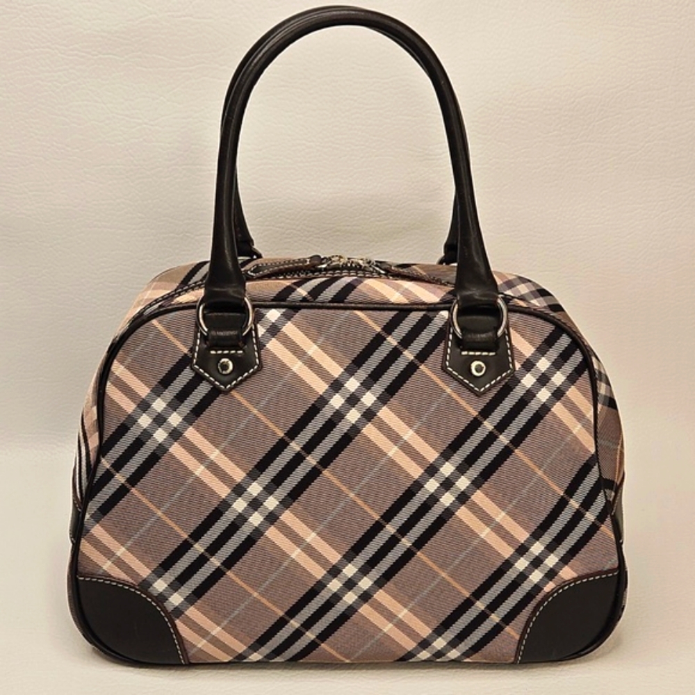 Authentic Burberry Nova Check Plaid Blue Label Handbag - Picture 2 of 15